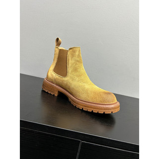 [Baba Xiansen] Sapatos masculinos de camurça estilo britânico botas gerais polidas botas curtas retrô botas Chelsea bota