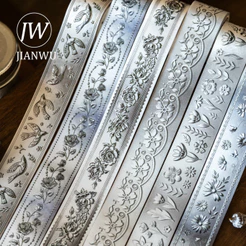 JIANWU 25mm * 200cm Vintage Prata Flor Pássaros Paisagem Material Colagem Scrapbooking Fita PET Criativo DIY Diário Pape