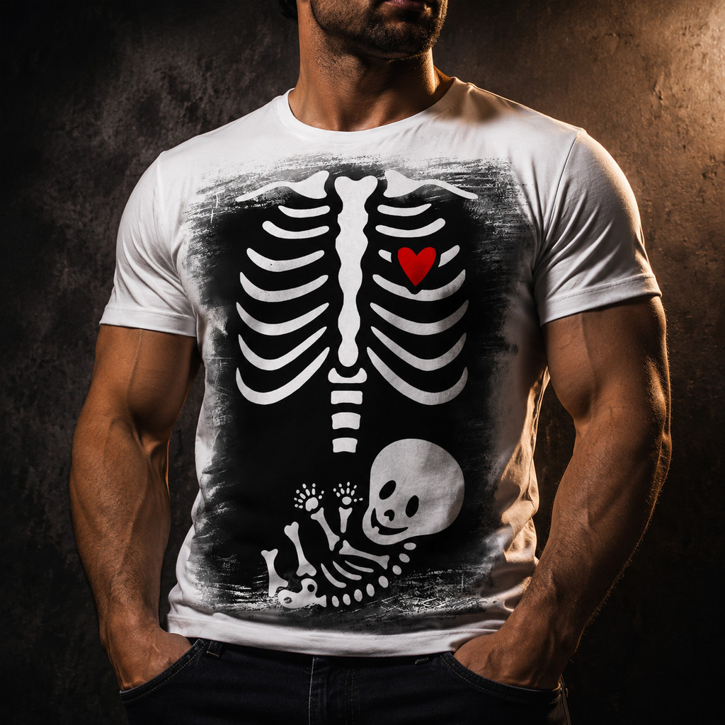 Camisa Camiseta Caveira Gravida Esqueleto