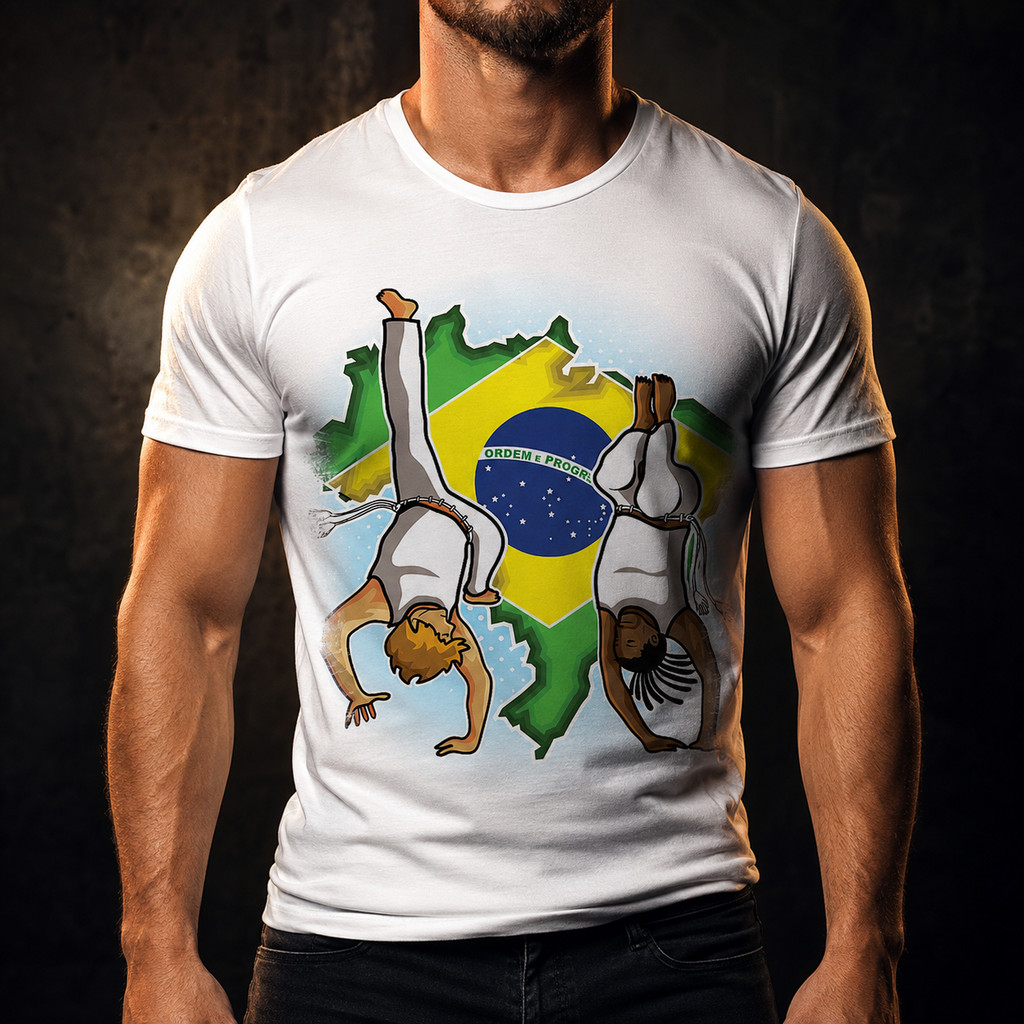 Camiseta Capoeira Dança Cultura Gingado Berimbau A