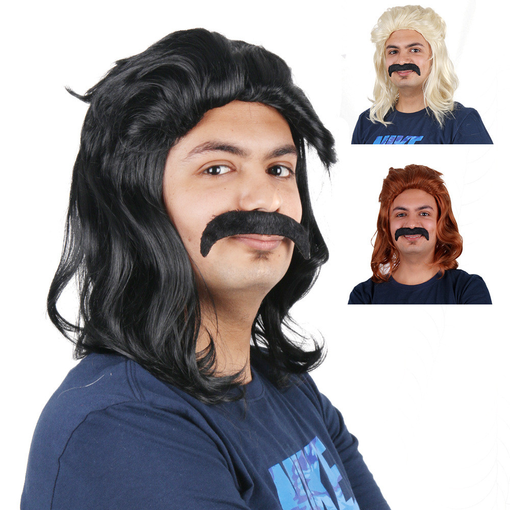 Estoque pronto Fornecimento de atacado Peruca de férias Peruca masculina Peruca curta Peruca de festa de carnaval Vendas