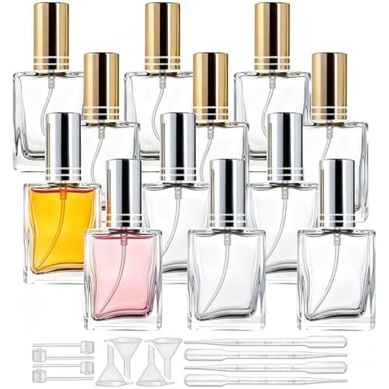 YU FENG 20pcs frasco de Perfume de vidro transparente recarregável-15ml pulverizador de névoa fina com tampa prateada -