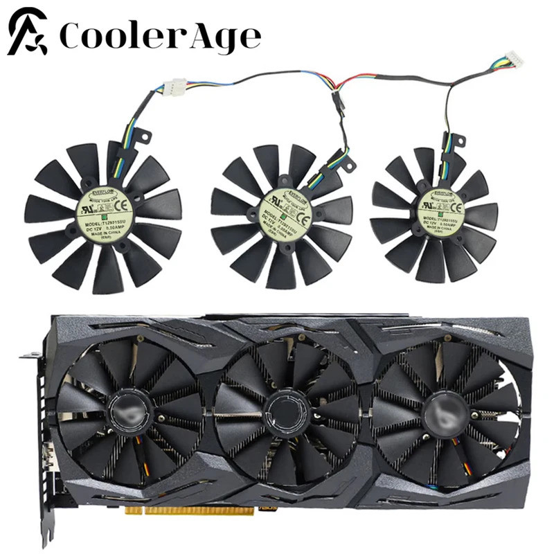 87MM T129215SU 6Pin GTX1060 Substituição Do Ventilador Da Placa De Vídeo Para ASUS Strix GTX 1060 OC 1080 1070 1080Ti RX