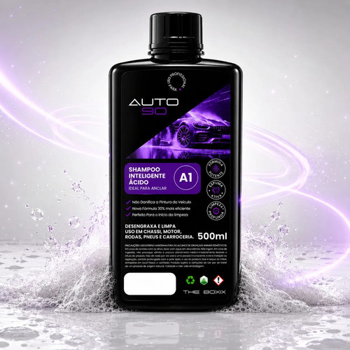 Shampoo AUTO90 A1 500ml Limpeza De Barro Resíduos Calcário Incrustações E Mancha