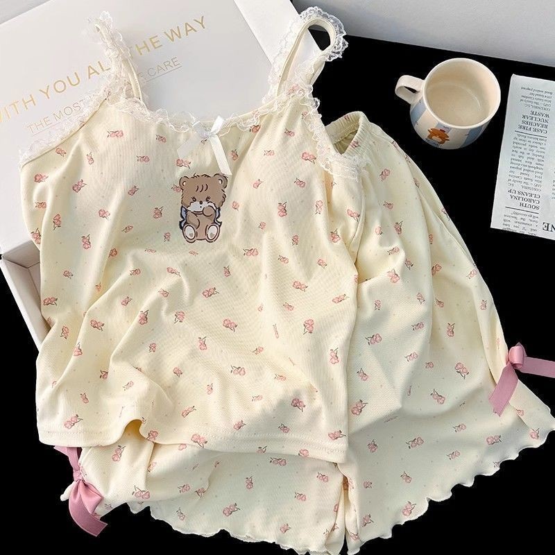 Dongdaemun suspender meninas dos desenhos animados bonito urso impressão dongdaemun estilingue meninas dos desenhos anim