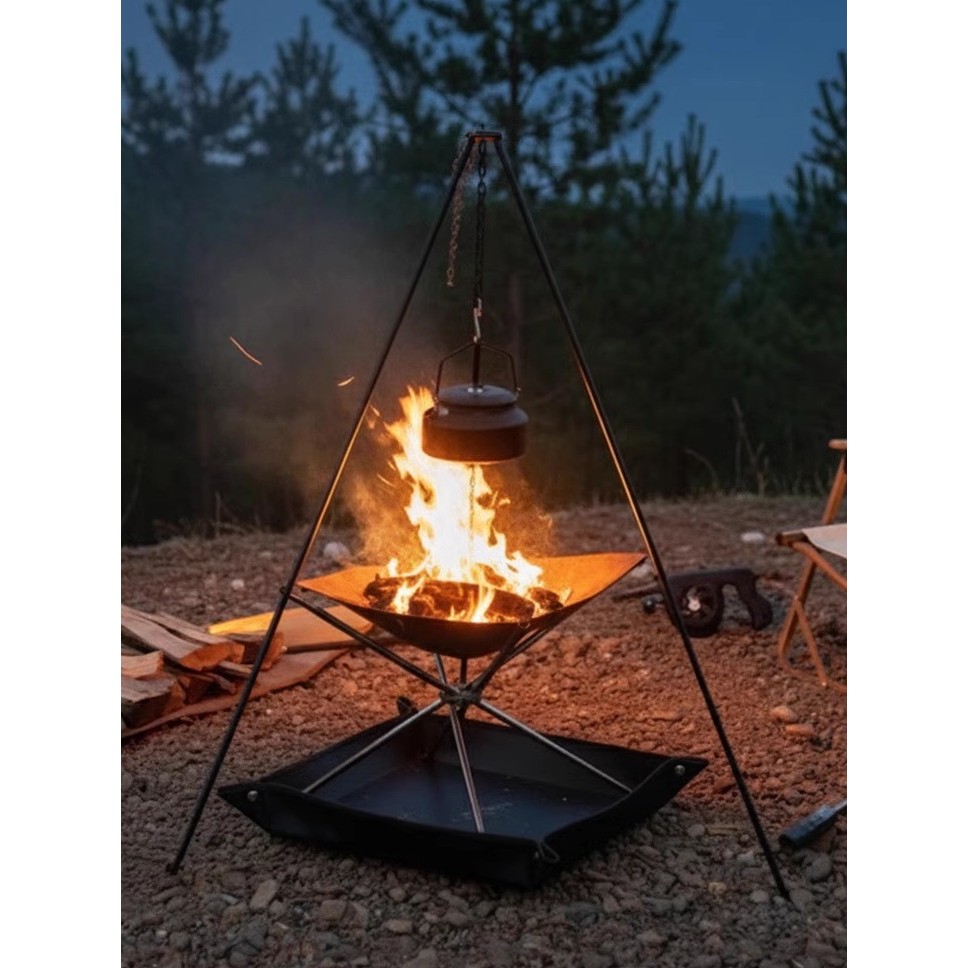 Tenda de acampamento ao ar livre Fogão a lenha Tapete retardador de chamas à prova de fogo Dupla face Silicone Preenchív