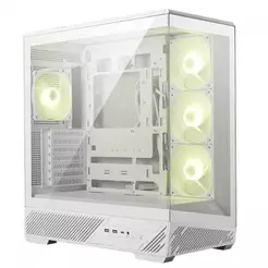 Gabinete Gamer MSI MAG Pano 130R PZ, Mid Tower, Vidro Temperado, ATX, Com 4 Fans ARGB, Branco