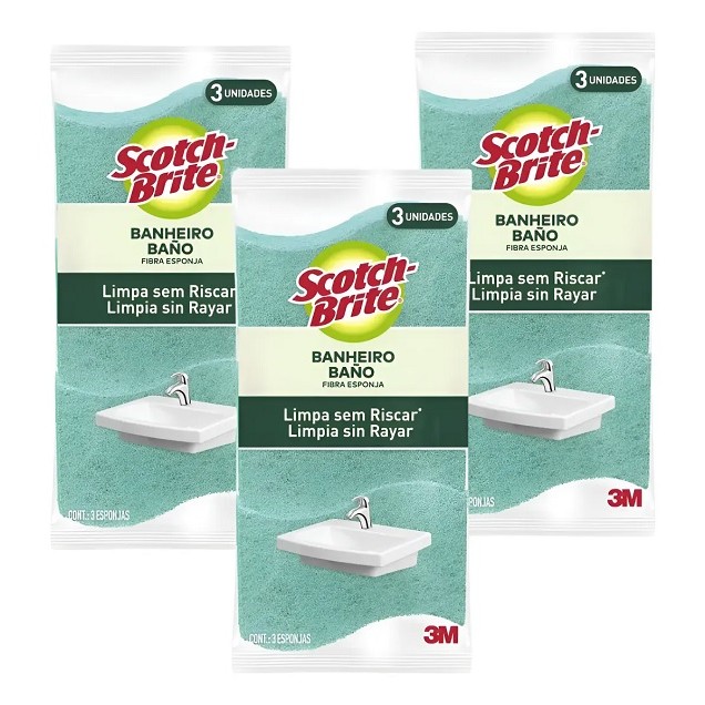 Kit com 9 Esponja para Banheiro SCOTCH-BRITE