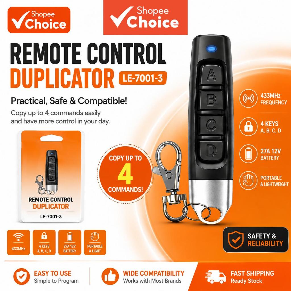 Universal 3pcs Código Fixo Controle Remoto Fino 433 Mhz 4 Em 1 Sem Fio Eletrônico Porta Chave Duplicador Controlador Clo