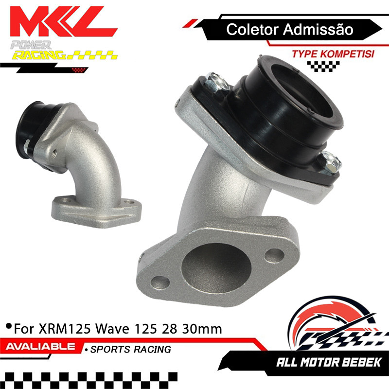 Tubo De Admissão Carburador 28mm 30mm Coletor Admissão Para Moto XRM125 Wave 125 Compatibilidade Perfeita