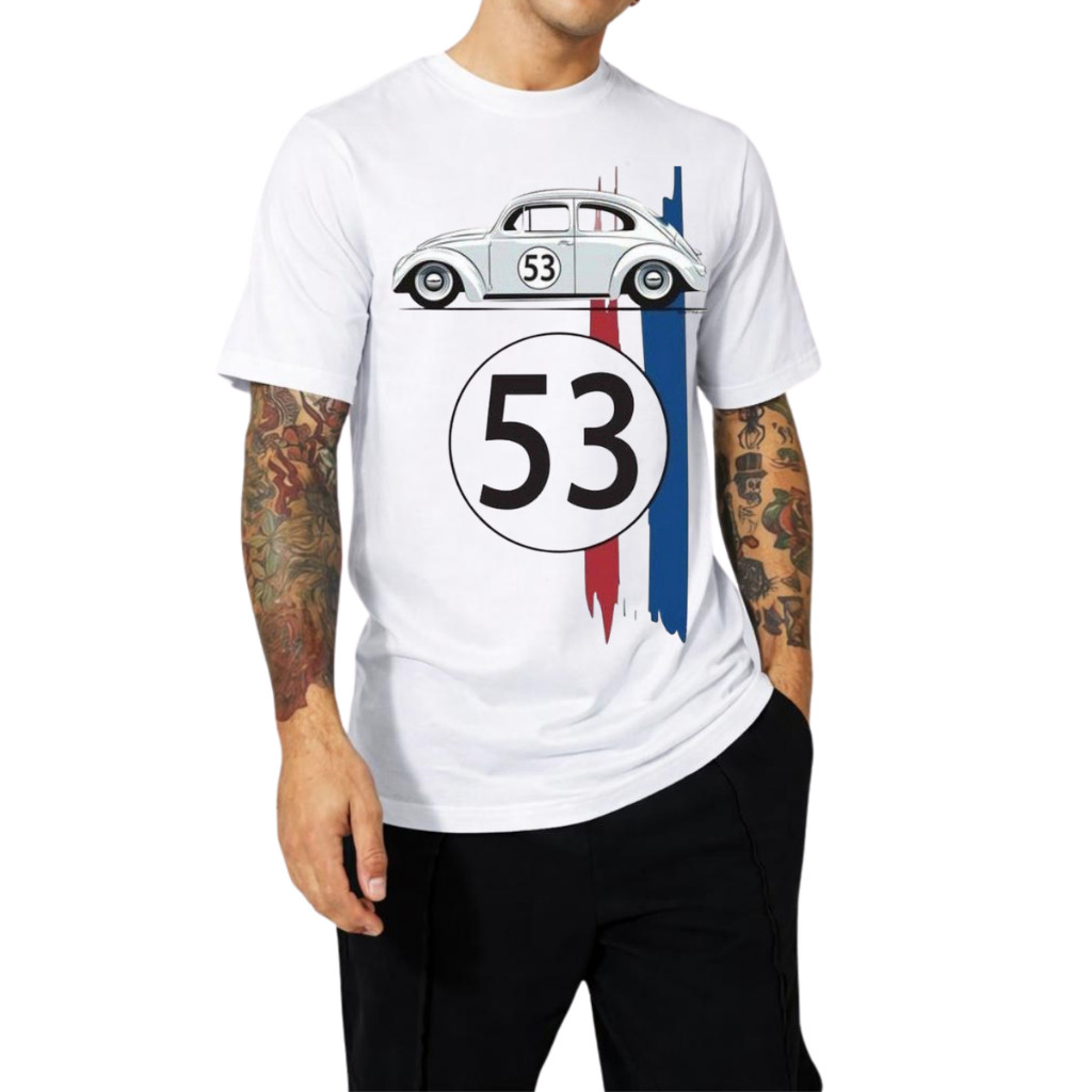 Camiseta Herbie Meu Fusca Turbinado Unissex Algodão Premium 30.1 Filme Serie Clássico Nostalgia