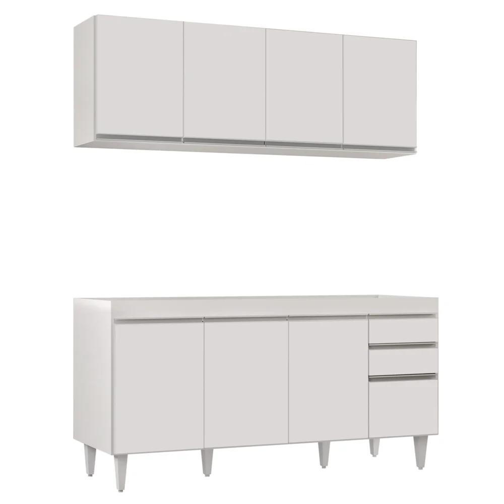 Shopee – Armário Aéreo Nevada e Balcão Para Pia 160cm Arkansas Branco – Lumil
