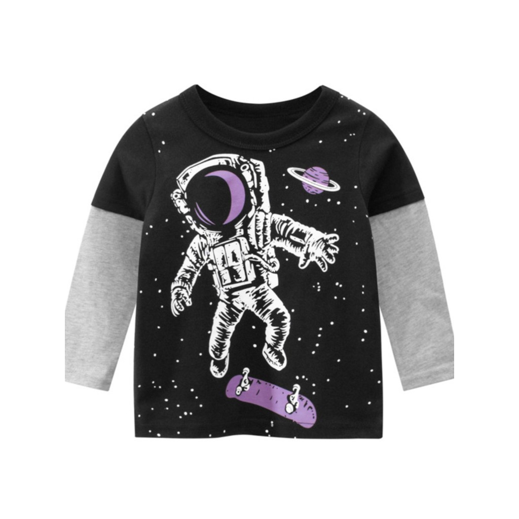 27 crianças marca puro algodão roupas infantis primavera outono meninos camiseta de manga comprida crianças médias peque