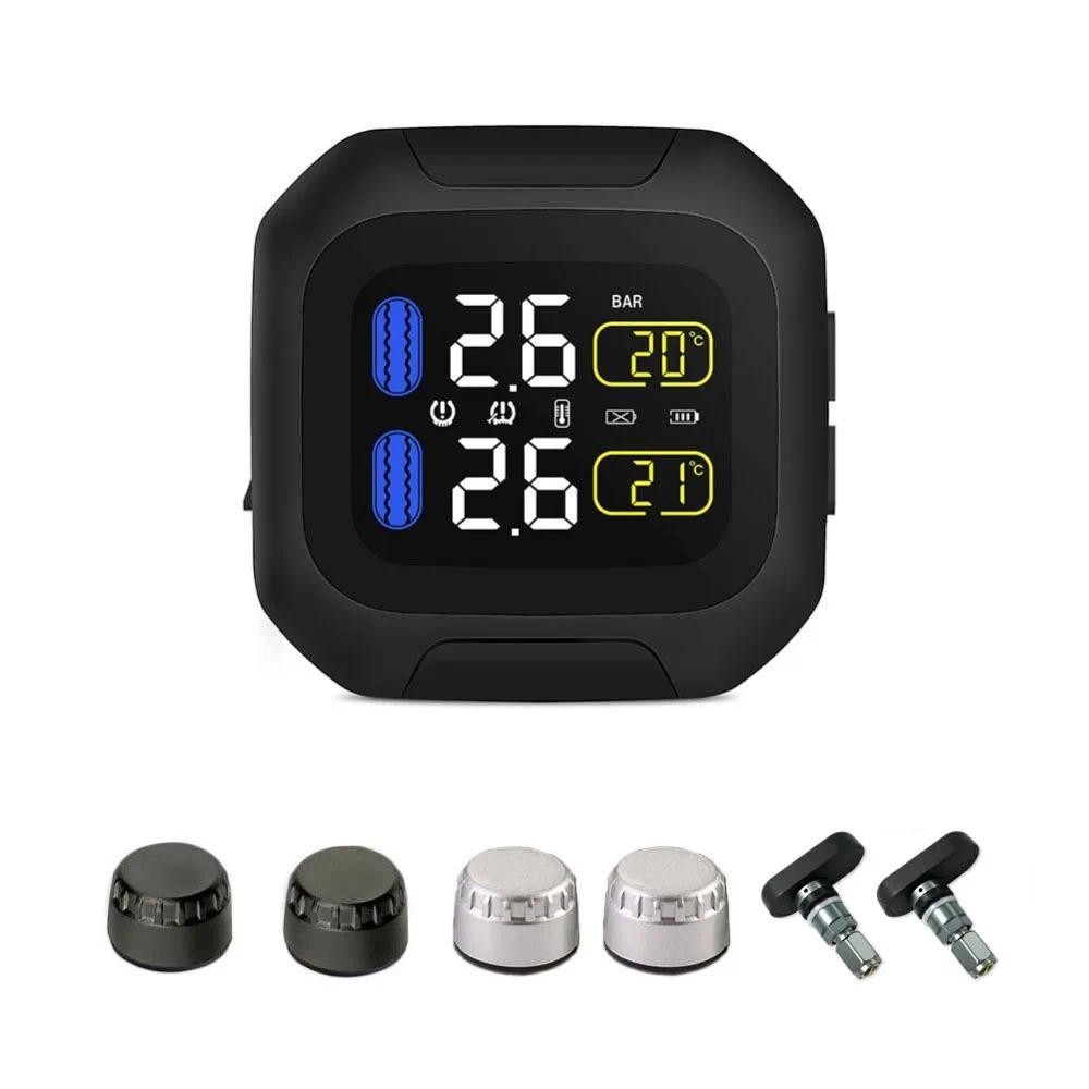 M3 Moto À Prova Dwaterproof Água Motocicleta Sistema De Monitoramento Pressão Dos Pneus Em Tempo Real TPMS Display LCD S