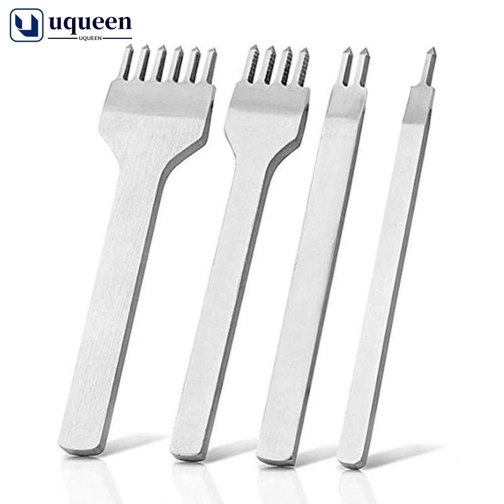 UQUEEN 1/2/4/6 Pinos 3 5/6mm Espaçamento Perfurador Ferramenta Metal Couro Cinzel Buraco De Costura Diamante Picar Ferro