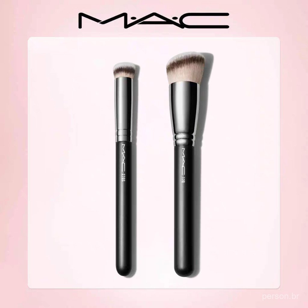 Pincel de base mac170, pincel angular para corretivo 270, pincel de base líquida não absorvente, pincel de maquiagem par