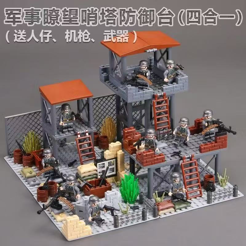 1.000 pçs blocos de construção Lego fortaleza militar apito torre Base forças especiais minifiguras menino montado brinq