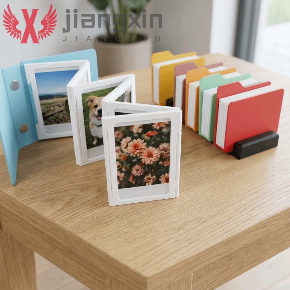 Álbum De Fotos JIANGXIN , Moldura Quadrada Dobrável Com Design De Dobradiça , Mini Porta-Retratos De Plástico