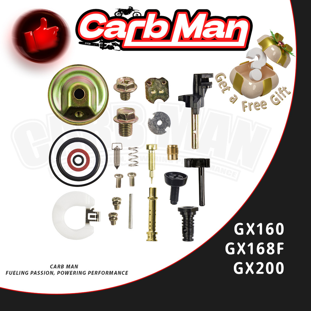 Kit Reparo Carburador Completo Para Motores GX160 GX200 5.5hp 6.5hp Com Boia Cuba E Agulha Estacionário buffalo/toyama