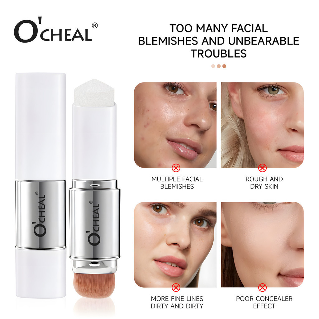 Base De Mudança De Cor O'CHEAL , Maquiagem , Correção De Cobertura Alta , Nude Natural , Bastão 2 Em 1 10g