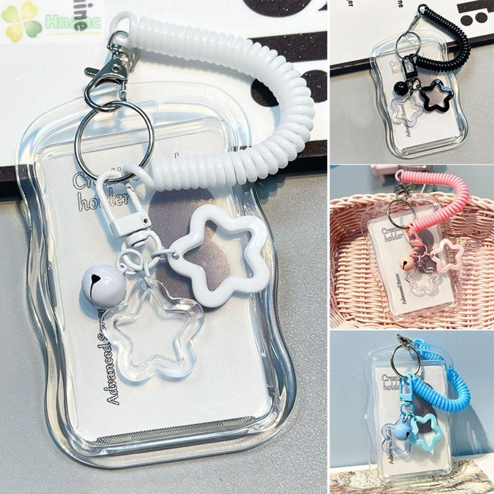 Porta-cartões de fotos Kpop HNANC, porta-cartões transparente de silicone macio, chaveiro de estrela, tipo com tampa des