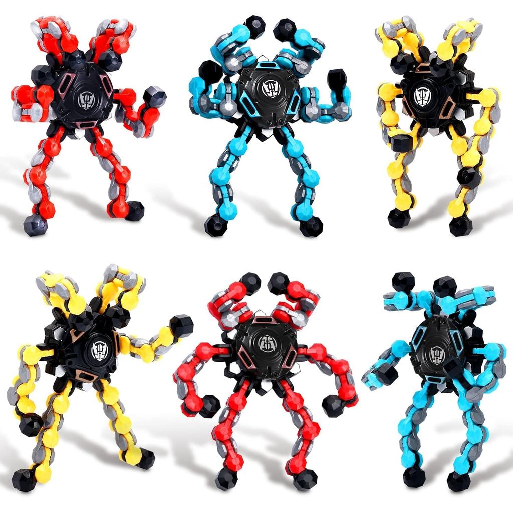 6pcs Transformable Fidget Spinner Toy, Funny DIY Fingertip Spin Top Toys, Hand Finger Spinner Creative Fingertip Mechani