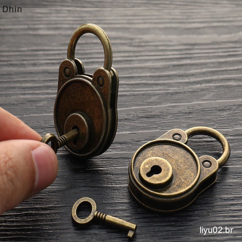 [Dhin] Cadeado Vintage Estilo Antigo para Cadernos e Bagagens, Bronze Antigo COD OTTJ ZPNH