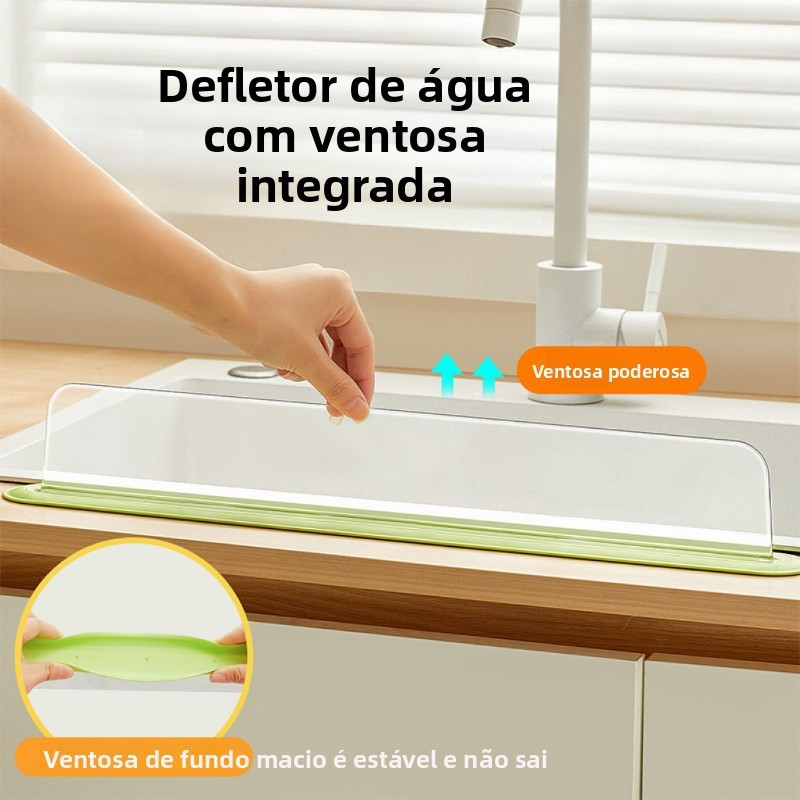 Protetor contra respingos para pias de cozinha e lava-louças, barreira contra respingos com fixação por ventosas.