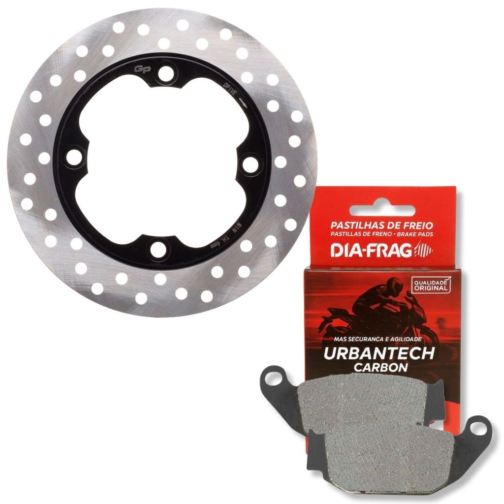 Disco de Freio Traseiro Cb 300f Twister / Cb 250f Twister + Pastilhas Diafrag