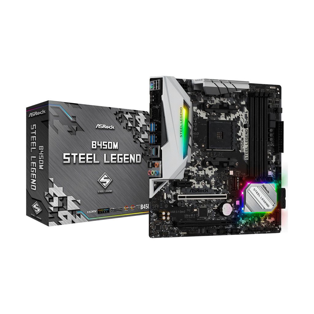 Placa Mãe ASRock B450M Steel Legend, DDR4, Socket AMD AM4, mATX, Chipset B450, ASRB450MSL