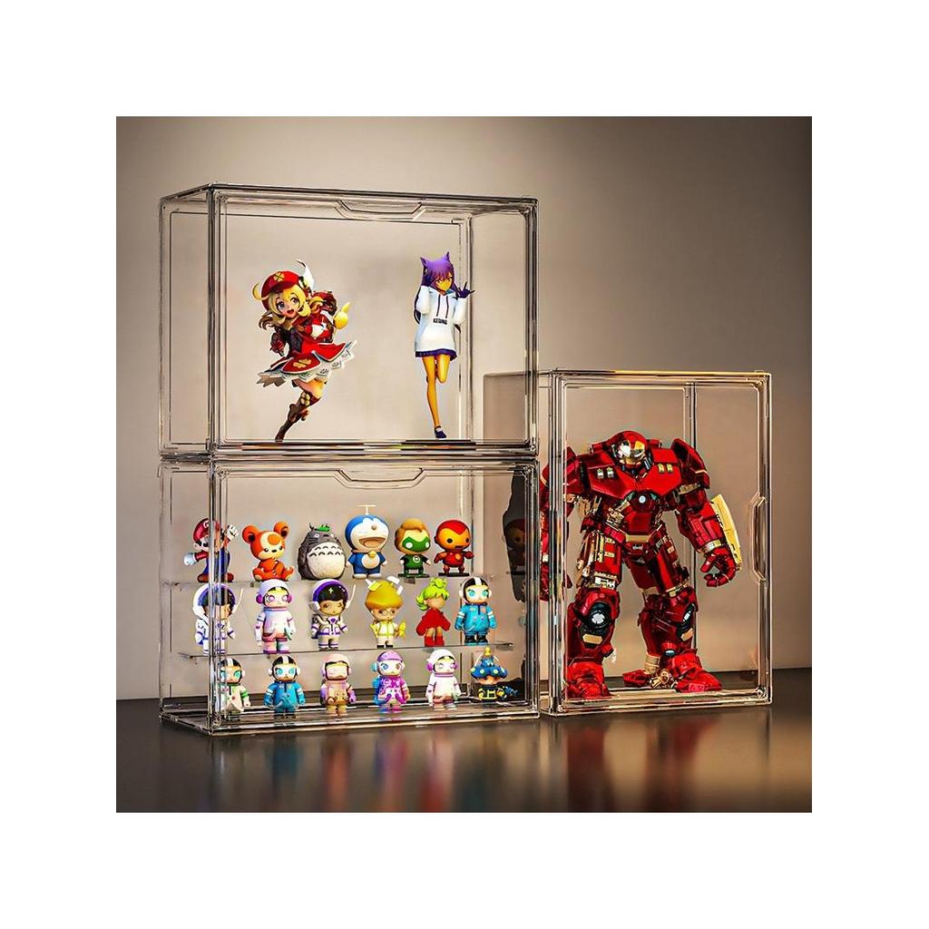 Armário de exibição feito à mão, modelo de prateleira, ornamentos de brinquedo adequados para caixa misteriosa Lego, con