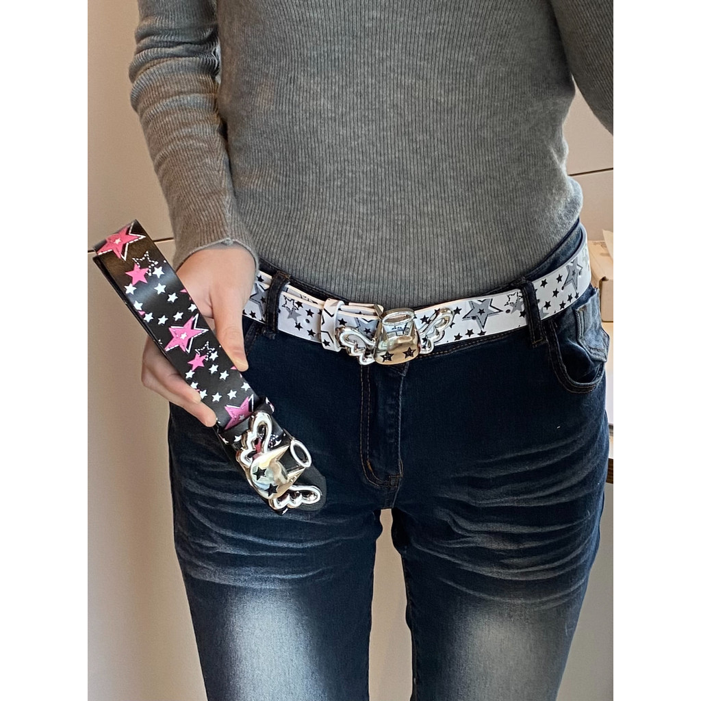 cinto feminino cinto feminino plus size Bonito anjo gato cabeça cinto feminino y2k quente menina estilo Punk estrela cin