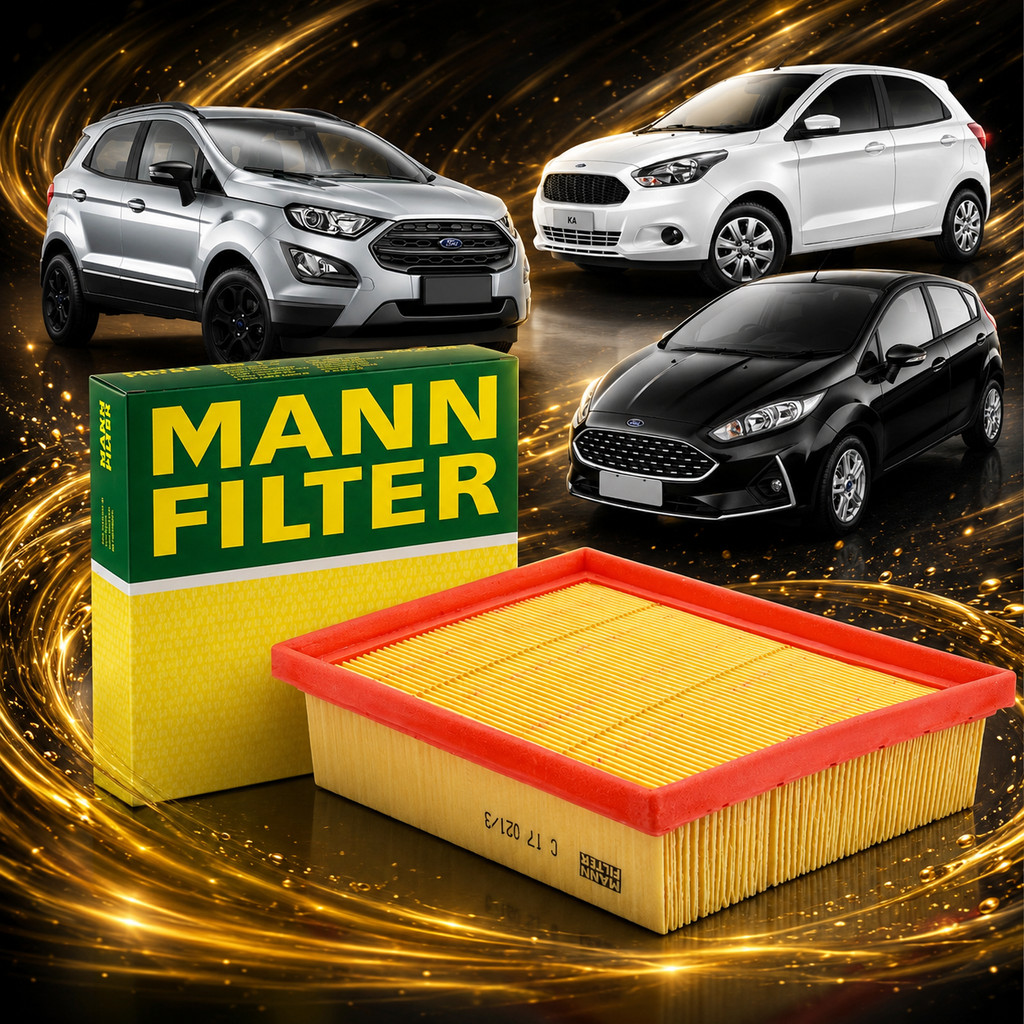 Filtro Ar Ford KA / KA+ / New Fiesta / EcoSport - 1.0 12V / 1.5 16V / 1.6 Sigma (Mann C17021/3)