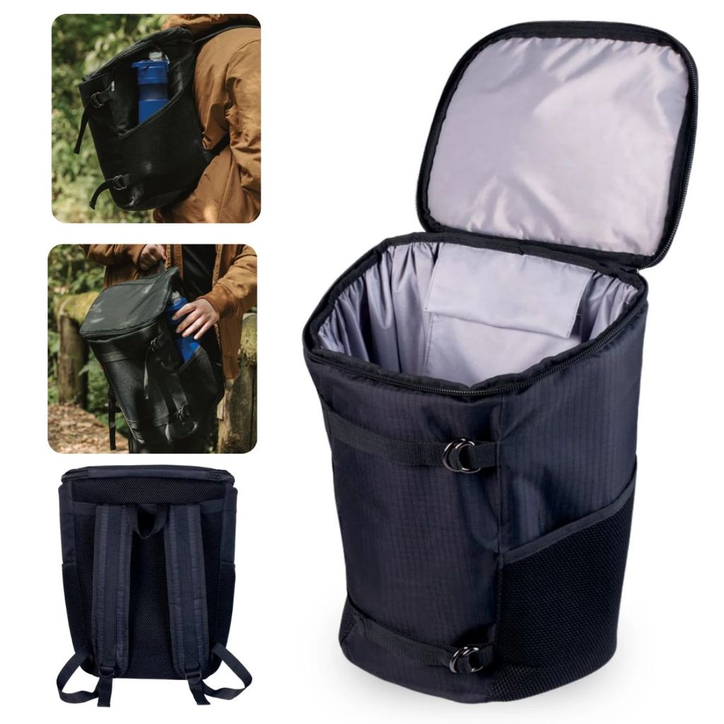 Mochila Bolsa Térmica Cooler Bag 20 Litros Dobrável Portátil Picnic Viagem Praia Camping