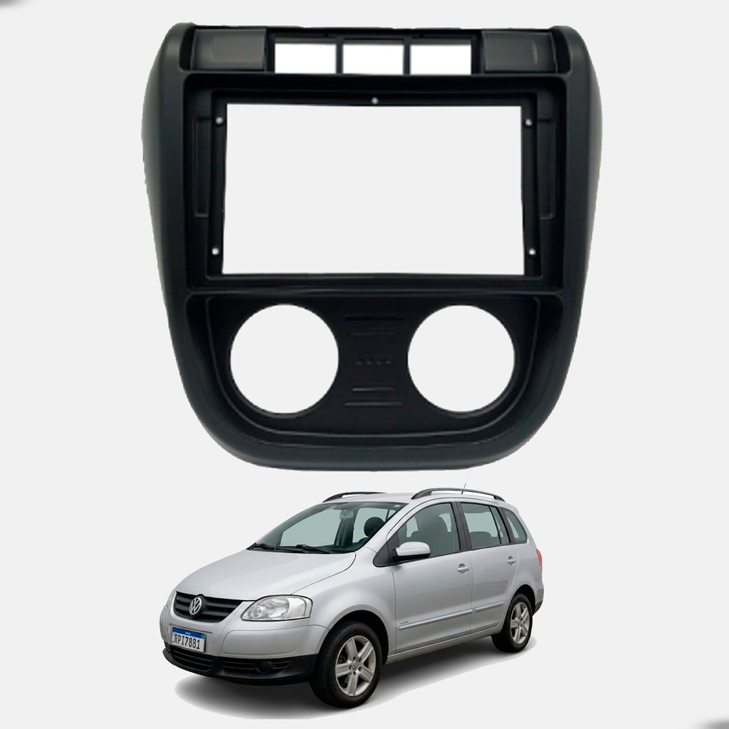 Moldura De Painel 2DIN Multimidia Dvd Volkswagen Spacefox 2006 Até 2010