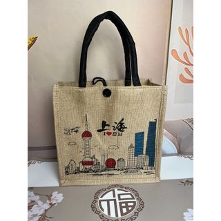 Shanghai cidade viagem comemorativa paisagem Cultural criativa moda saco de linho saco ambiental criativo pequenos prese