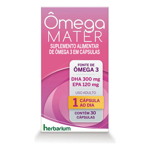 Ômega Mater Suplemento Ômega 3 - 30 Cápsulas Herbarium Sem Sabor