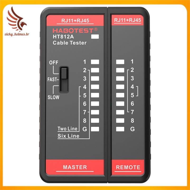 [vicky_holmes.br] Testador De Cabo De Rede Ethernet RJ11 RJ45 Ferramenta De Teste De Fio UTP/STP Continuidade Linha Port