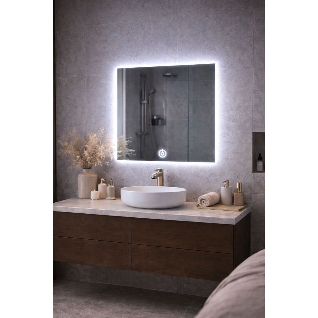 ESPELHO RETANGULAR 80X90 LED TOUCH FRIO/QUENTE ESPELHO PARA QUARTO BANHEIRO PENTEADEIRA MAQUIAGEM