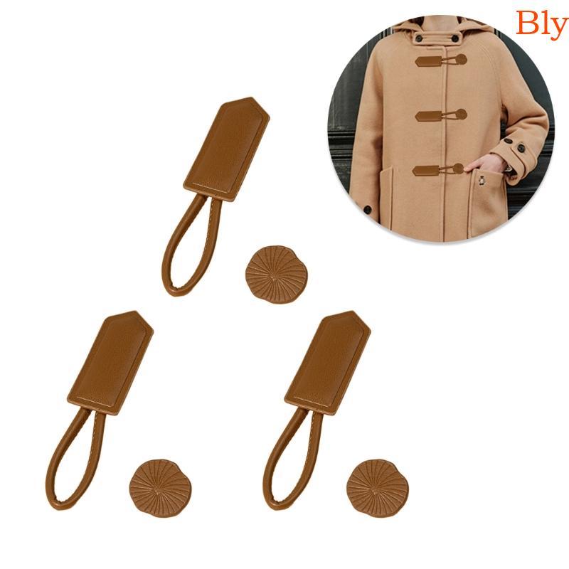 Bly 3 Peças Fivelas Chifre Para Roupas, Casaco Bebê, Suéter, Botões, Formato Vaca