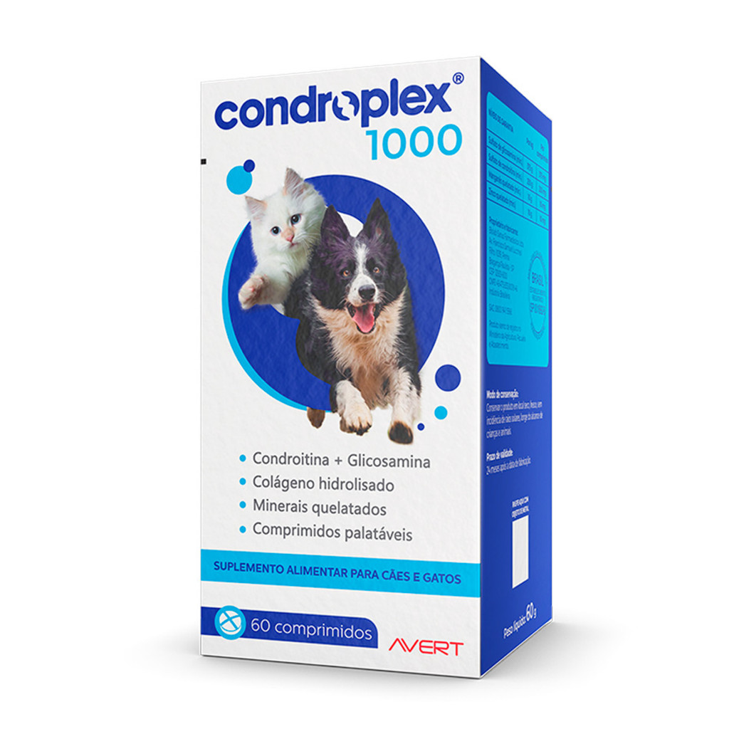 Condroplex 1000 Avert Cães 60 Comprimidos