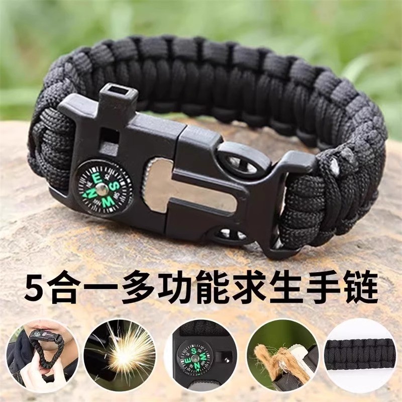 Pulseira de sobrevivência ao ar livre sobrevivência multifuncional tático guarda-chuva corda pulseira equipamento sobrev