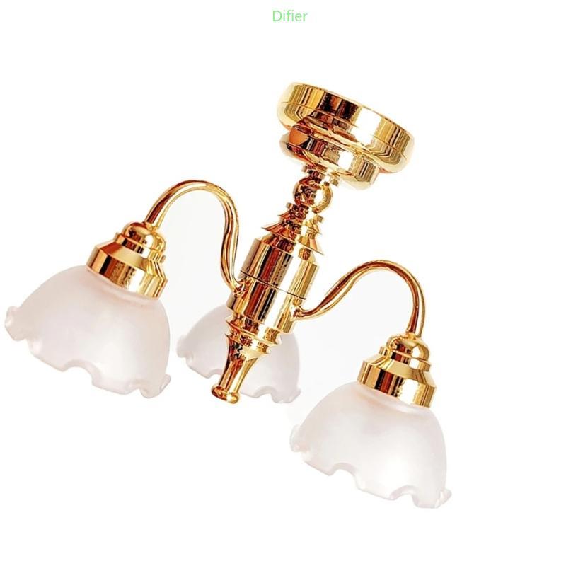 Difier Lâmpada Lustre Realista 3 Cabeças Para Bonecas, Estar, Quarto,