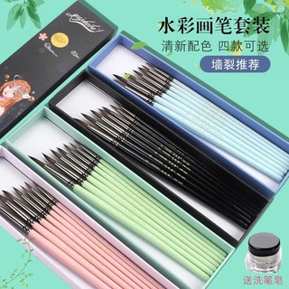 Caneta de arte aquarela pincel conjunto Animal cabelo adulto iniciante arte pintura escova 620