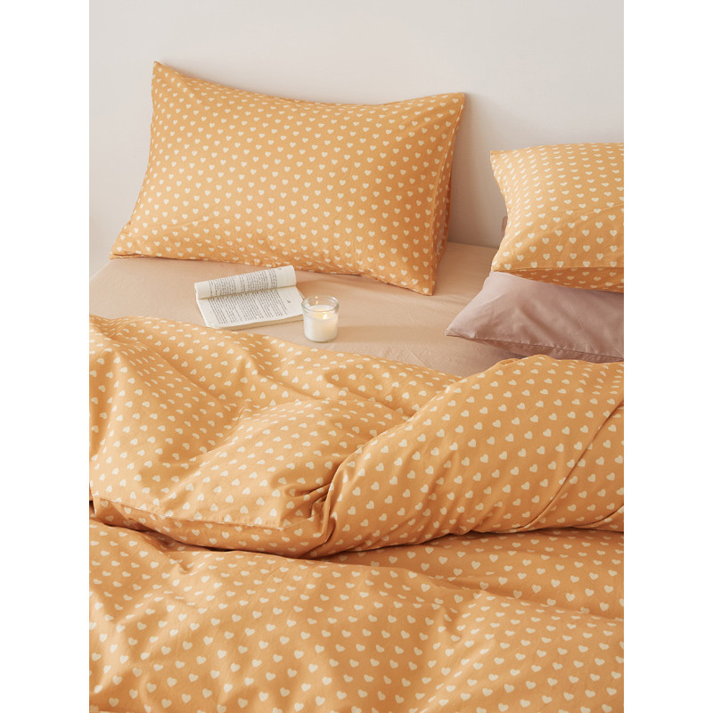 2025 MUJI Cama Conjunto de Quatro Peças Algodão Puro Algodão Impresso Lençol Fresco Verão Dormitório Estudantil Capa de 
