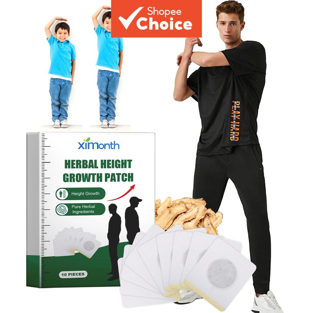 Patches Avançados de Crescimento Herbal com 10 Unidades, Fórmula de Colágeno e Ginseng para Absorção de Cálcio,