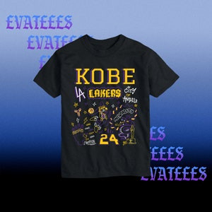 Camiseta Masculina Feminina Oversized Estampa Grafite Kobe 24 Lakers Roxo Amarelo Camiseta Streetwear