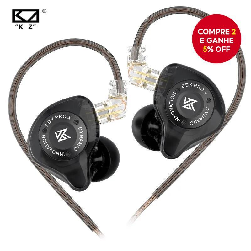 KZ EDX PRO X Fones De Ouvido Unidade Dinâmica HiFi Bass Com Cancelamento De Ruído Monitores De Música Esportiva Para Sma