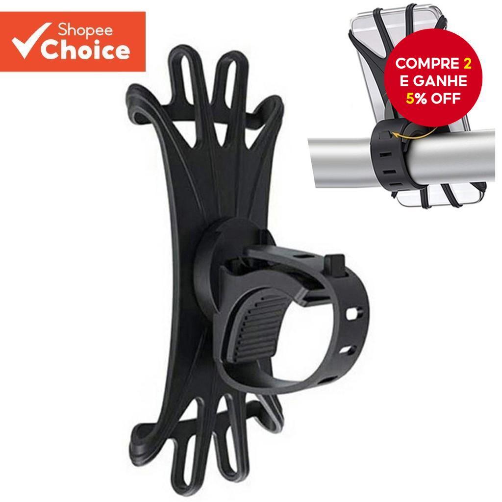 (Adequado Para Telefones Celulares De 5 A 6.5 Polegadas) 1 Peça Suporte De Telefone De Bicicleta De Silicone Giratório 3