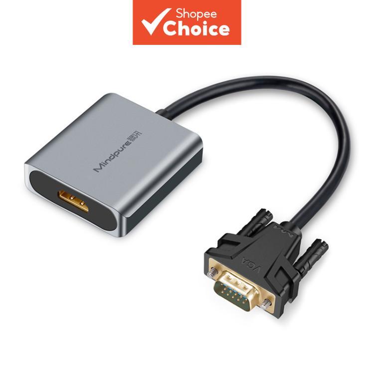 Conversor VGA para HDMI para monitor de computador, cabo adaptador com alimentação de áudio AD014